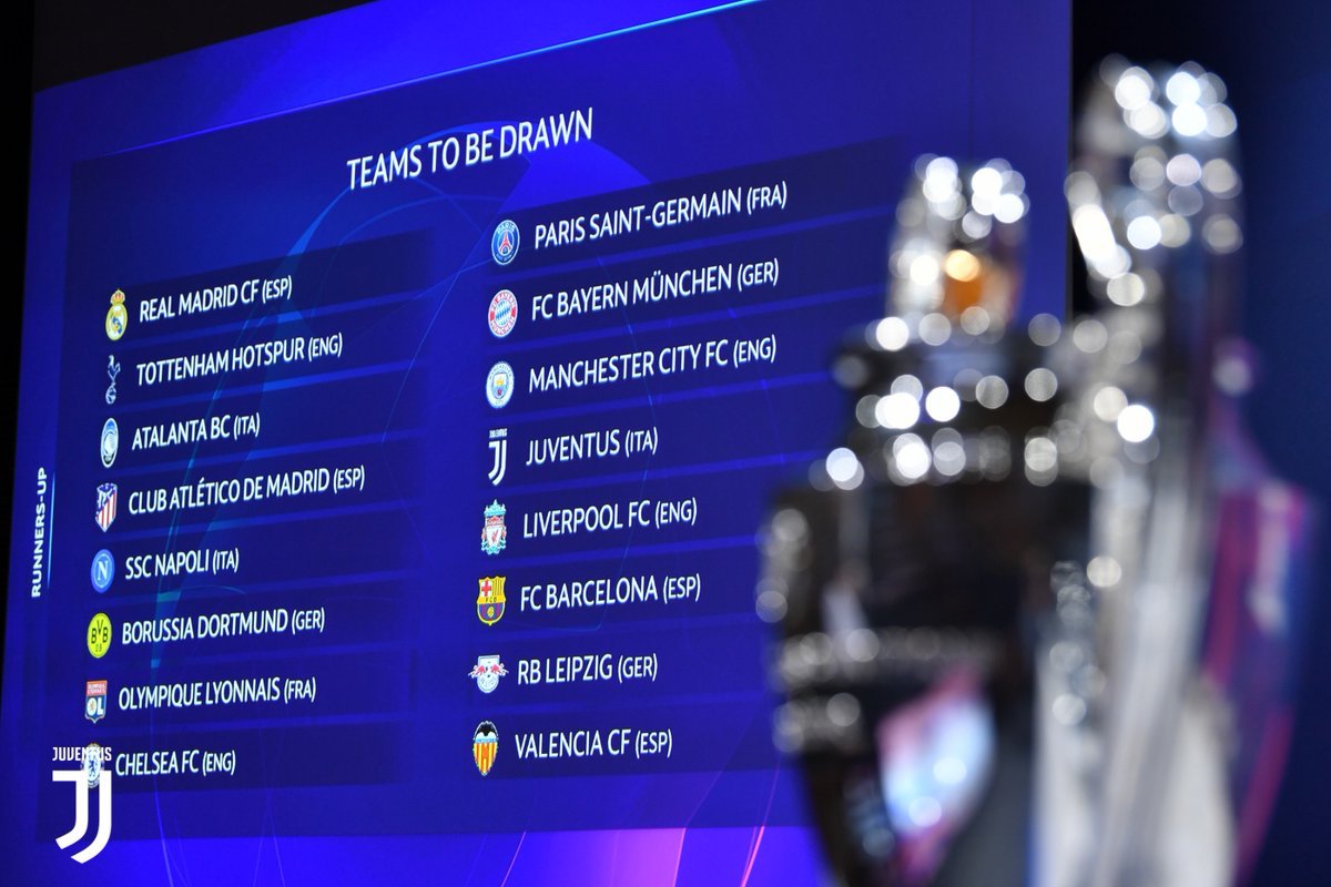 SHOPEN_ONLINE's tweet photo. Welcome to the live updates #UCLdraw?
Here are the team for today's draw
🇫🇷 PSG
🇩🇪 Bayern
🏴 Man City
🇮🇹 Juventus
🏴 Liverpool
🇪🇸 fcb
🇩🇪 RB Leipzig
🇪🇸 Valencia
🇪🇸 Real Madrid
🏴 spur
🇮🇹 Atalanta
🇪🇸 Atletico Madrid
🇮🇹 Napoli
🇩🇪 Dortmund
🇫🇷 Lyon
🏴 Chelsea
#shopenlive https://t.co/7Ws7ygZ8Od