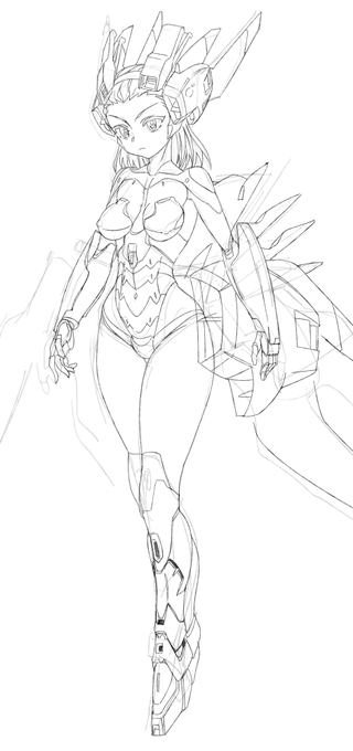 適当に描いて放置したやつ塗るかってなったけどさすがに適当すぎたのでいろいろ描き直した 