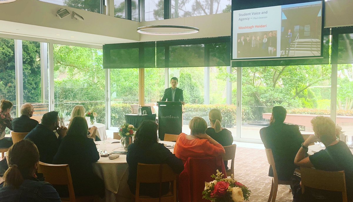 MH123455C's tweet photo. Such a great pleasure to speak at the Barwon North Central Principal Network forum about student voice and agency. #youthleadership https://t.co/5v8RO6leVE