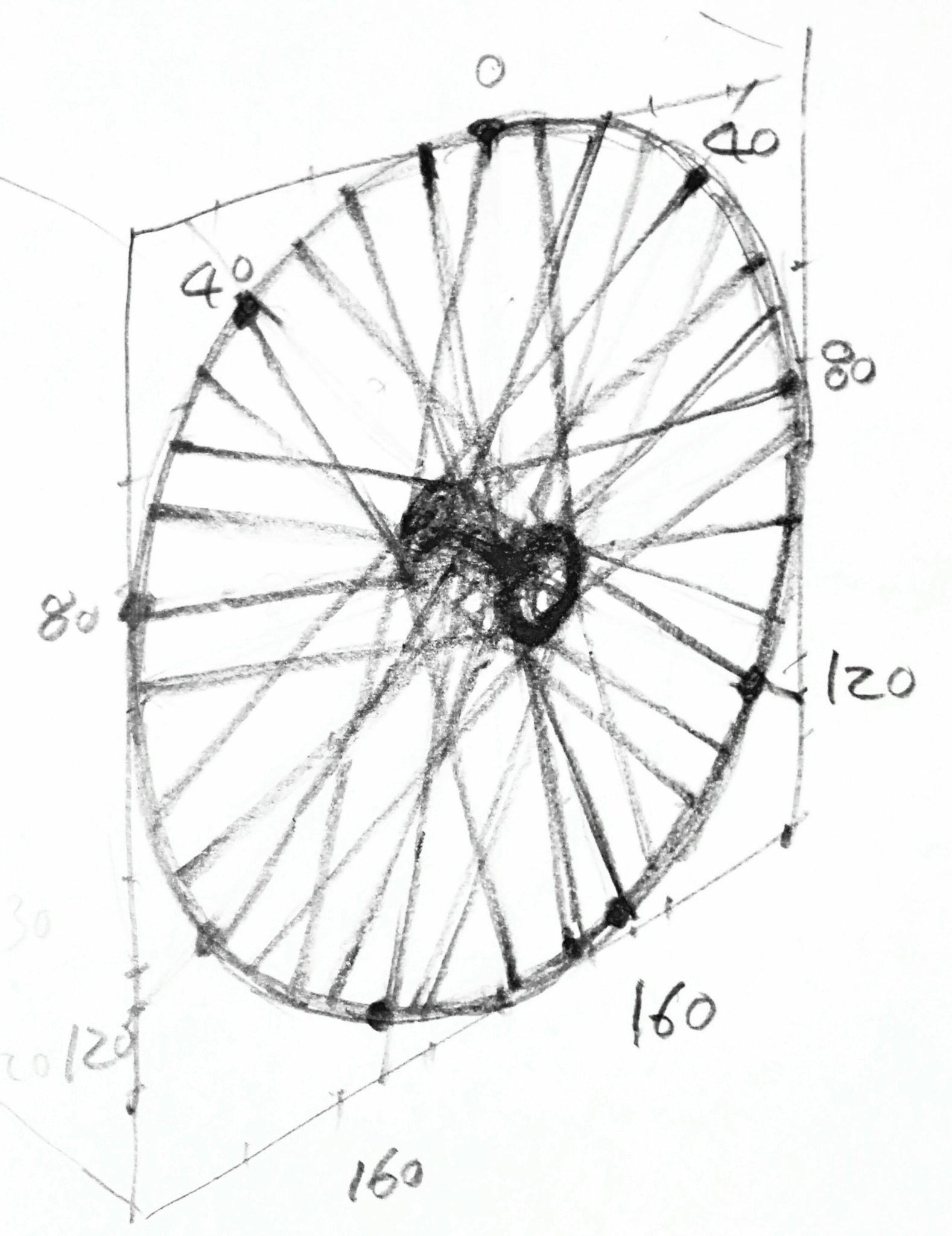 湯浅誠 透視図法3 0 学生に自転車の描き方を授業で教えたら 頑張ってスポークを描こうとしてくれていて おお と思ったのね 面倒臭くて放置してたんだけど 学生の熱に押されてスポークを数えながら構造を把握してみた スポークを真面目に数えたのは