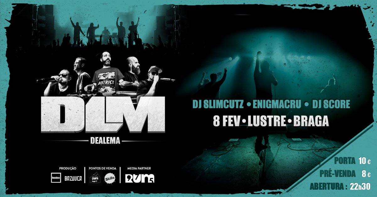 Dia 08 de Fevereiro reunimo-nos com <a href="/EnigmaCru/">EnigmaCru</a> <a href="/SlimCutz/">Dj SlimCutz</a> e DJ Score para uma noite de verdadeiro hip-hop no Lustre de Braga.
Bilhetes brevemente à venda!