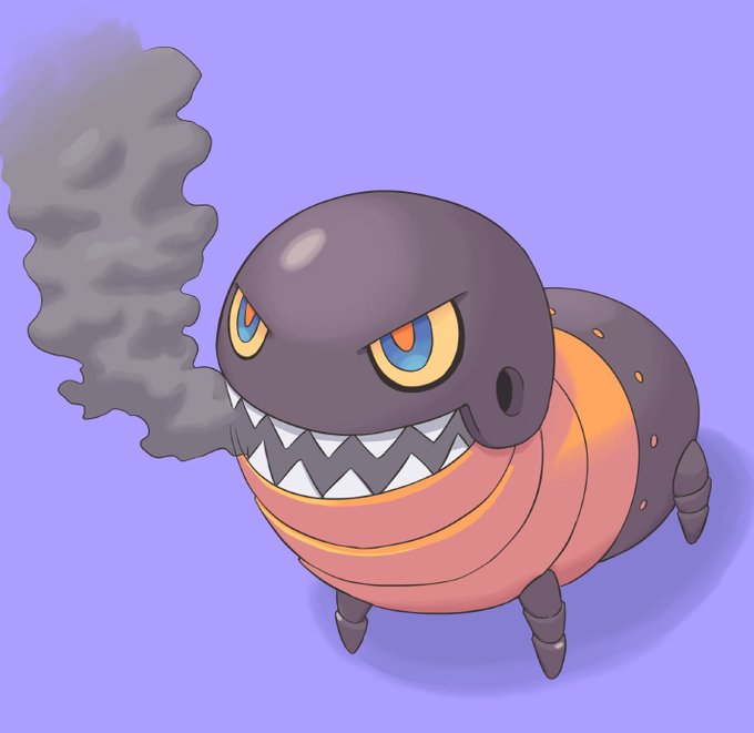 I just remembered that one day i was so bored in class that i drew some fakemon, so here he is, he's my ugly child and i love him.
Btw it's a fire/steel type pokemon ?? 
