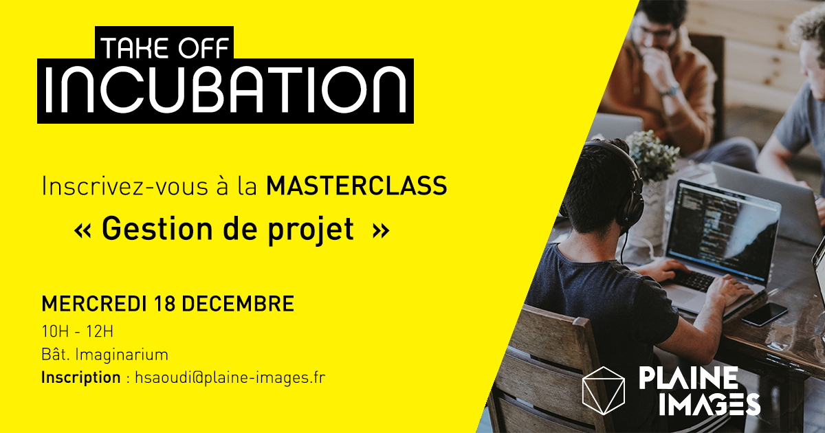 Envie de participer au programme d'incubation de la Plaine Images ? 🚀 Besoin de vous immerger le temps d'une matinée dans le programme ?

L'équipe accompagnatrice vous donne rendez-vous le
Mer. 18 déc de 10h à 12h pour une masterclass Gestion de projet
plaine-images.fr/produits/accom…