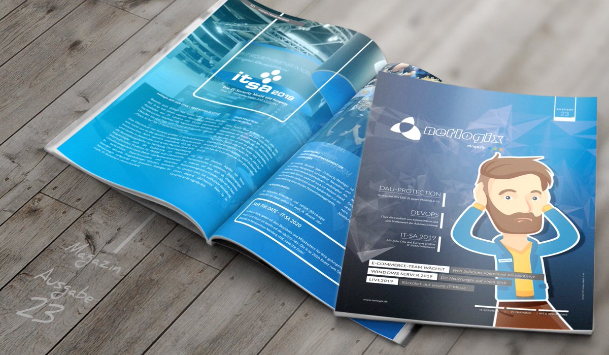 netlogix_de's tweet image. Out now: Unser neues #Magazin ist online! Ausgabe 23 mit Infos zu Themen wie #DAUProtection #Phishing #LIVE2019 #itsa19 #DevOps #ecommerce #SUPA #Seminare uvm.
netlogix.de/aktuelles/maga…