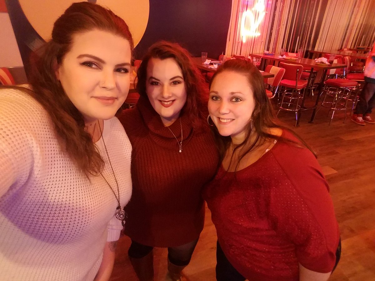 With two of my awesome ladies at the Holiday Party! #weride4705 killed it! It was fun! #HappyHolidays #orangebloodedcelebrations <a href="/CasseyHarnett17/">Cassandra Harnett</a> <a href="/Ali_THD4705/">Ali_C</a>