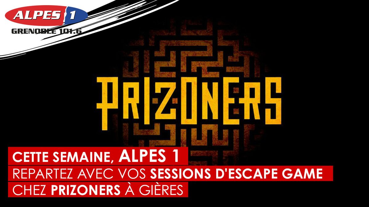 Alpes1's tweet photo. Cette Semaine , @Alpes1 - Grenoble et @PrizonersGre vous offre VOS session d'escape game ! Venez vous échapper de l'une des salles que vous propose Prizoners à Gières 

Tentez votre chance , inscrivez-vous sur le lien juste en dessous

 https://t.co/oHQdVJCGNO https://t.co/K7y0x1FpHO