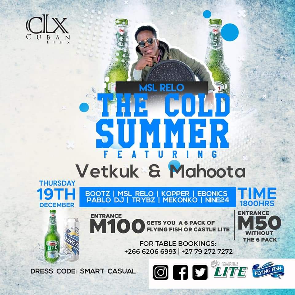 MSL_Relo's tweet photo. Last Week before Christmas...
#TheColdSummer Thursday @cubanlinx_ls
#SneakersAndDenim Saturday @cubanlinx_ls
#OneForTheHoneysTwoForTheShow Saturday #Jalopy Mafeteng
Merry Christmas🎄 all 😍 https://t.co/lCndokhyGV