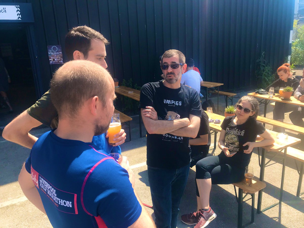 MRCLiverpool's tweet image. It's #day16 of our Advent Calendar! Another extra event in sunny June saw us mark @LivBeerWeek, with @Beernomicon heading over to record a Beer Week podcast in @BlackLodgeBrew! #MRCLiv #AdventCalendar 🎄🍻