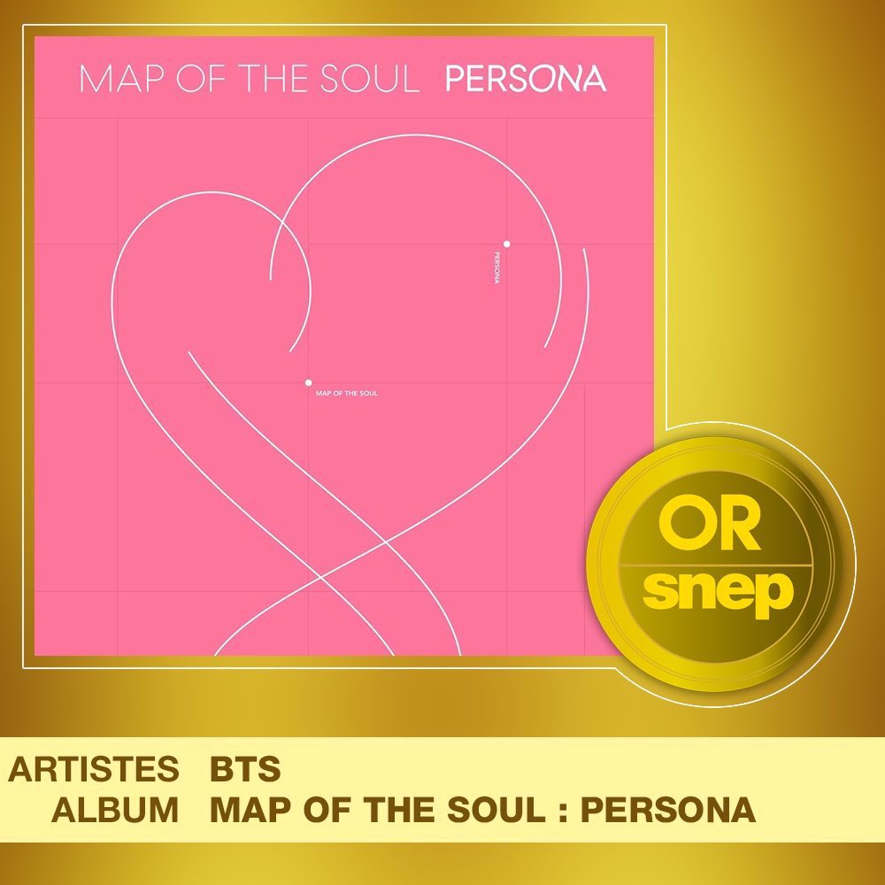 BTSEuropeARMY's tweet photo. .@BTS_twt Map of the soul: Persona has been certified GOLD in France for exceeding 50,000 sales!
Congratulations 👏 🇫🇷
#PersonaEnOr #PersonaObjectifOr https://t.co/Kmy68h3V6z