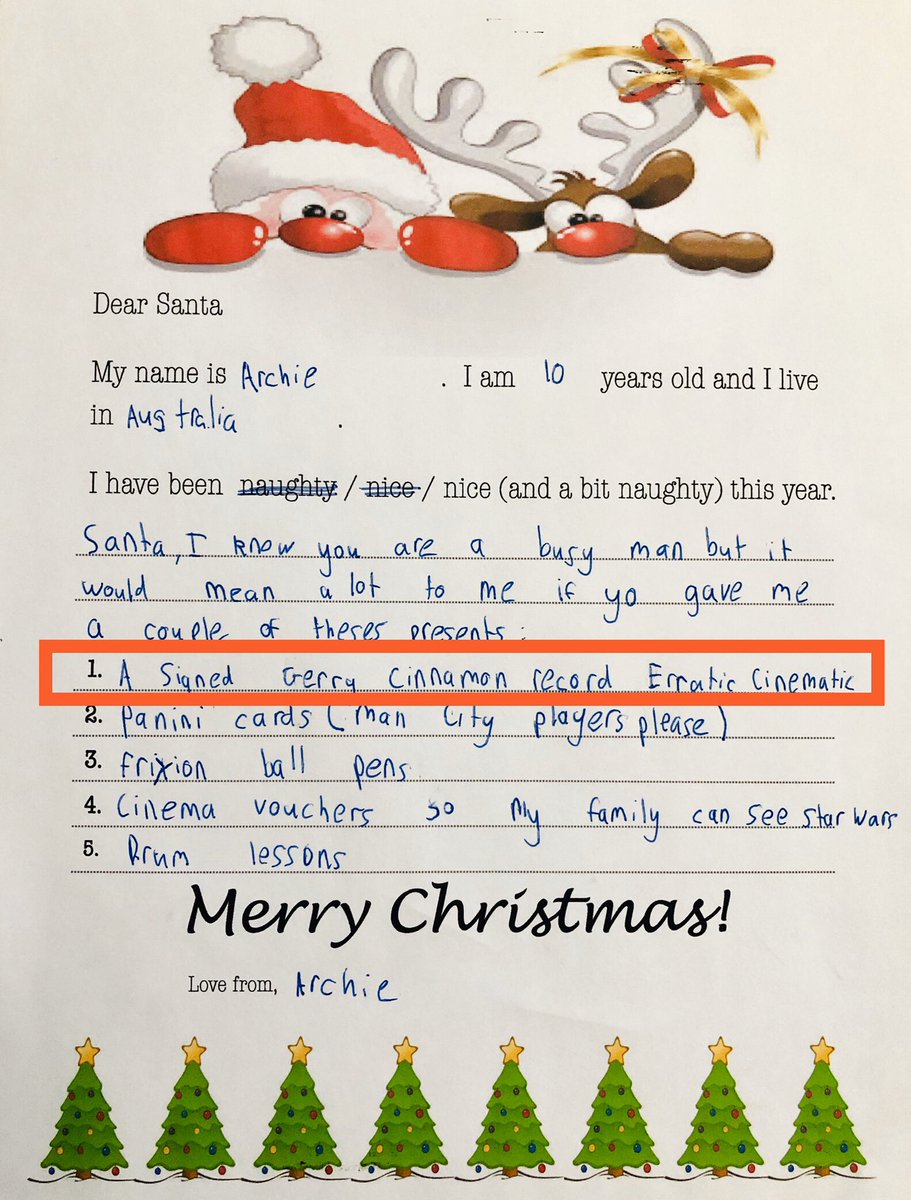 surroundedbycox's tweet photo. So, you take your kid to see @GerryCinnamon twice in three days then I get THIS on the Santa letter - how the f**k am I supposed to deliver on that 😳 #vinylrecords https://t.co/QBm8qRA2K5