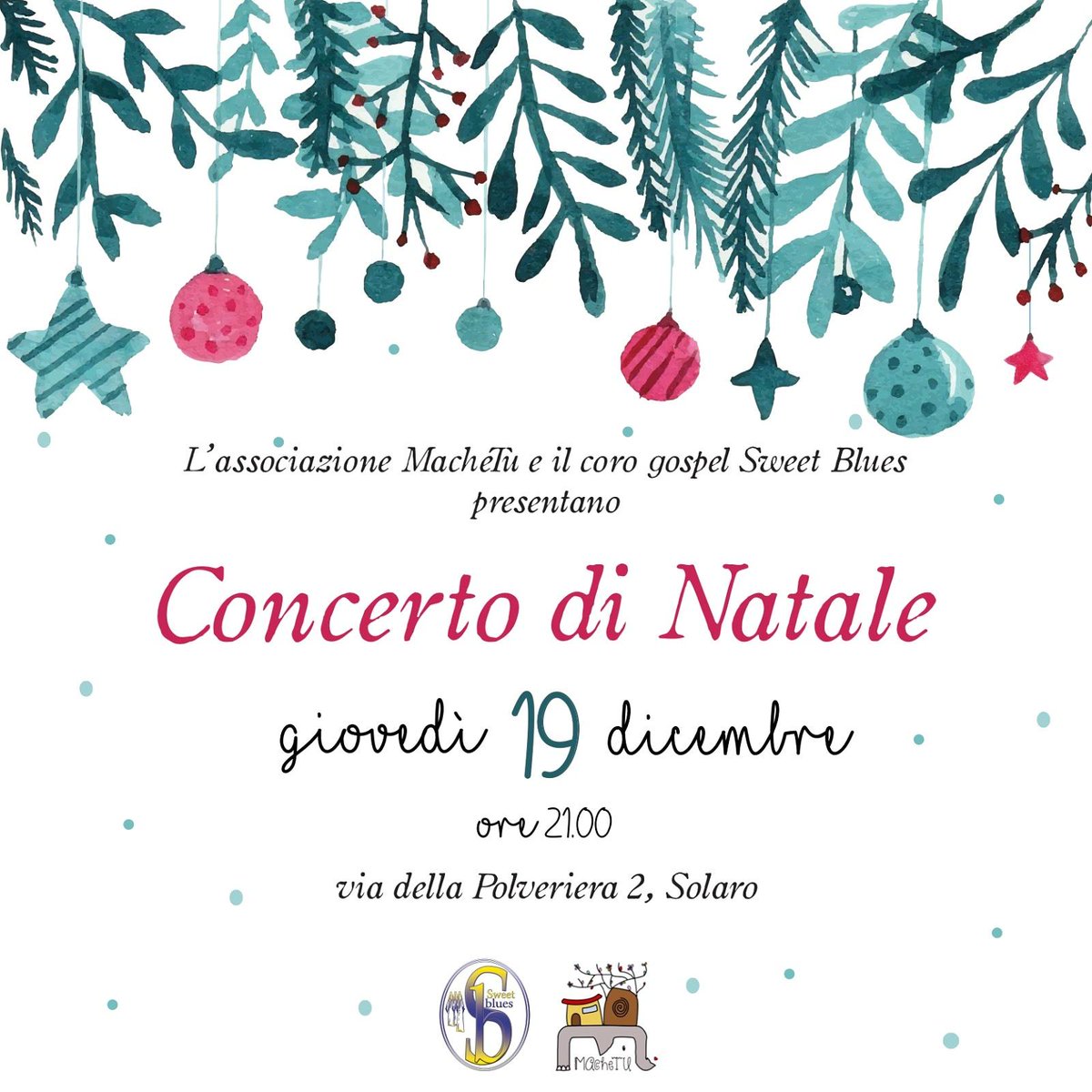 Nuovo appuntamento musical-natalizio presso la nostra sede con il concerto gospel organizzato dall'associazione MacheTu. Vi aspettiamo giovedì sera alle 21. #Natale