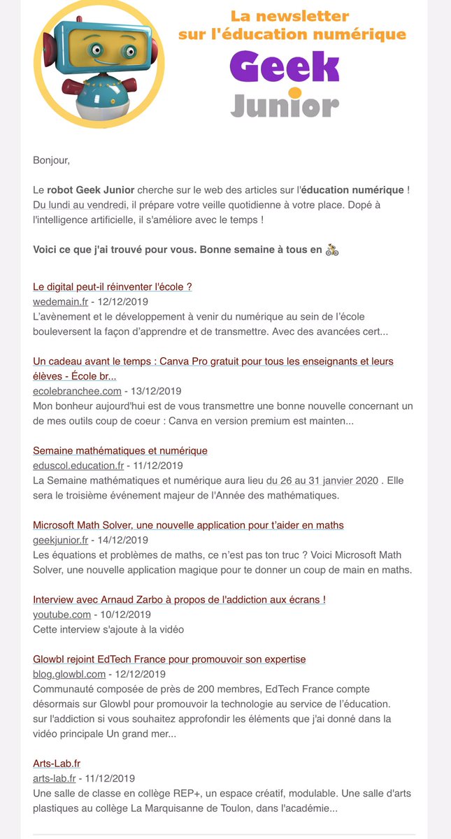 YannPoirson's tweet photo. Dans la dernière lettre de #veilleNum de @geekjuniorfr on parle de #artsLab et @MarBara83 !!
Allez jeter un coup d’œil çà vaut le détour 👍
https://t.co/neaLmKTPOC https://t.co/1ZICTHPU3h