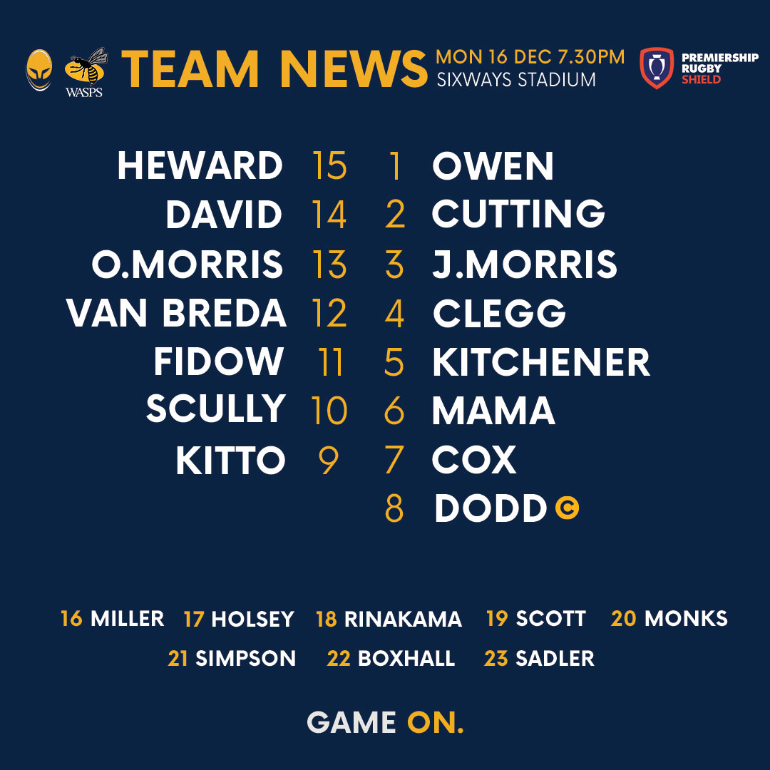 📋 <a href="/MarcoMama1/">Marco Mama</a> returns as we host <a href="/WaspsRugby/">Wasps Rugby</a> in the Premiership Rugby Shield at Sixways tonight.

👉 warriors.co.uk/2019/12/16/fid…