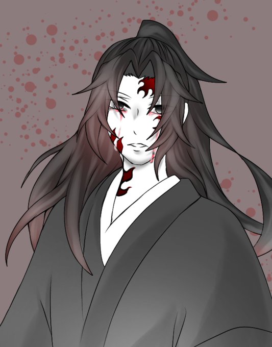 柱マダ♡ うちはは最強！さんがTwitterに投稿した黒死牟(鬼滅の刃)のイラスト。