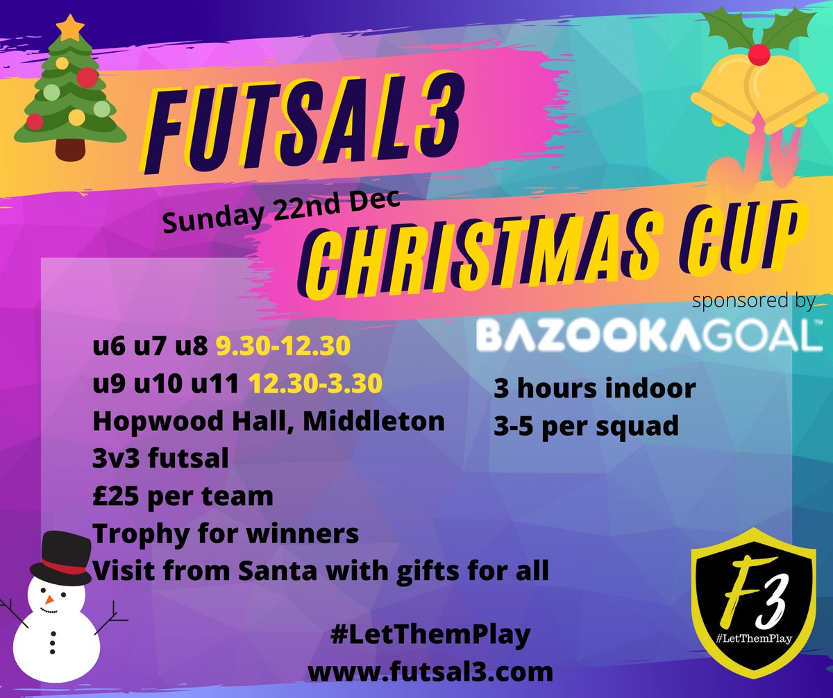 Less than a week to go for the futsal3 Christmas cup.