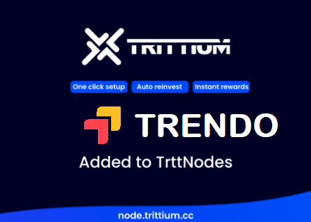 Nodestrtt's tweet photo. Welcome to the @TrendoIm community to the #trttNodes platform!!!. 
With only €10, you can invest now in $TRND at https://t.co/IX5Oki7yvE  or deploy a #TRENDO node for just 1.79 €/Month. https://t.co/Up6AmTuFN1