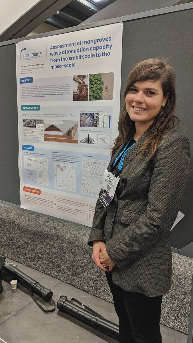 Presenting new design curves for the implementation of #NBS by using mangroves wave attenuation capacity at @theAGU Fall Meeting. Great opportunity to meet colleagues and share research.
@IHCantabria @CaminoSantander
#coastalprotection #ecosystems #coastalengineering