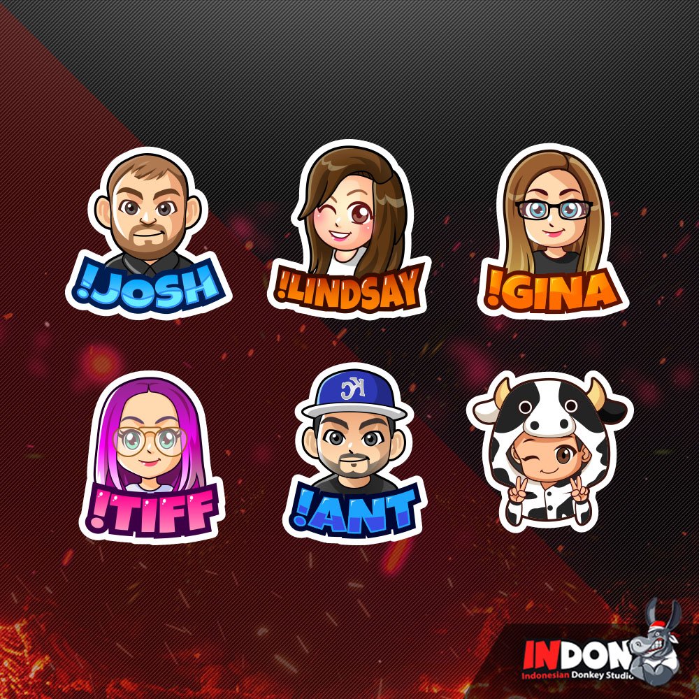 IndonDesign's tweet photo. Do you see this sticker? We always create cute &amp; nice sticker✨
.
If do you need some fresh new sticker design for your twitch channel? Contact me now😉
#sticker #funnysticker #stickers #cutesticker #illustration #graphicdesign #twitch #twitchemote #twitchsticker #twitchcreative https://t.co/qO7LTX4ck3