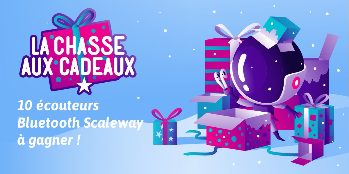 👋 Chasse aux cadeaux 🔎

🎁 Tentez de remporter l'un des 10 écouteurs Bluetooth Scaleway ! 🤩

🤞 Pour jouer :
✔️ Suivez <a href="/Scaleway_fr/">Scaleway FR</a>
✔️ RT ce tweet
✔️ Répondez à ce tweet avec la capture d'écran de l'un des 10 cadeaux présents sur nos sites.