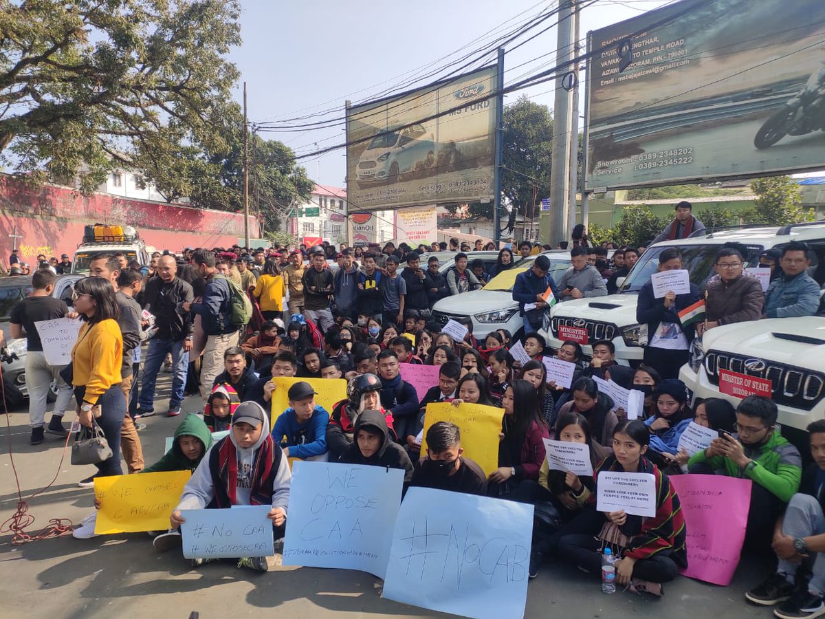 MovementZoram's tweet photo. Mizoram against Citizenship Amendment Act. Protest held yet again in Aizawl and was observed in other districts too to show solidarity.
#RejectCAA #SaveIndia #northeastnews #pmoindia #UnitedNations https://t.co/8TXFGLOv66