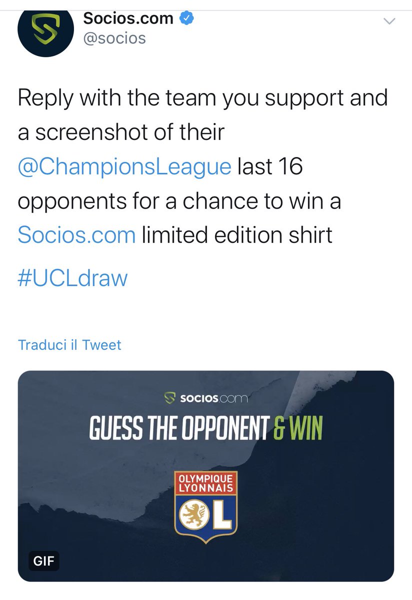 Socios Com On Twitter Reply With The Team You Support And A Screenshot Of Their Championsleague Last 16 Opponents For A Chance To Win A Https T Co 2frohsngw8 Limited Edition Shirt Ucldraw Https T Co X4r3cu0u3v