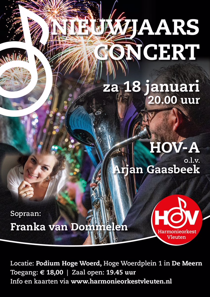 Harmonieorkest Vleuten (@hov_1949) on Twitter photo 18 januari 2020 bijzonder Nieuwjaarsconcert door HOV-A olv Arjan Gaasbeek mmv <a href="/frankavdommelen/">frankavandommelen</a> in @PodiumHogeWoerd - reserveer uw kaarten via kaarten@harmonieorkestvleuten.nl
<a href="/UITladderLR/">UITladder Leidsche Rijn</a> <a href="/uitagenda030/">Uitagenda Utrecht</a> <a href="/UitinLR/">UitinLeidscheRijn</a> <a href="/VARnws/">VAR NWS</a> @AppieAlferink1 <a href="/Cultuur19/">Cultuur19</a> <a href="/HaFaBra/">HaFaBra</a> 18 januari 2020 bijzonder Nieuwjaarsconcert door HOV-A olv Arjan Gaasbeek mmv <a href="/frankavdommelen/">frankavandommelen</a> in @PodiumHogeWoerd - reserveer uw kaarten via kaarten@harmonieorkestvleuten.nl
<a href="/UITladderLR/">UITladder Leidsche Rijn</a> <a href="/uitagenda030/">Uitagenda Utrecht</a> <a href="/UitinLR/">UitinLeidscheRijn</a> <a href="/VARnws/">VAR NWS</a> @AppieAlferink1 <a href="/Cultuur19/">Cultuur19</a> <a href="/HaFaBra/">HaFaBra</a>