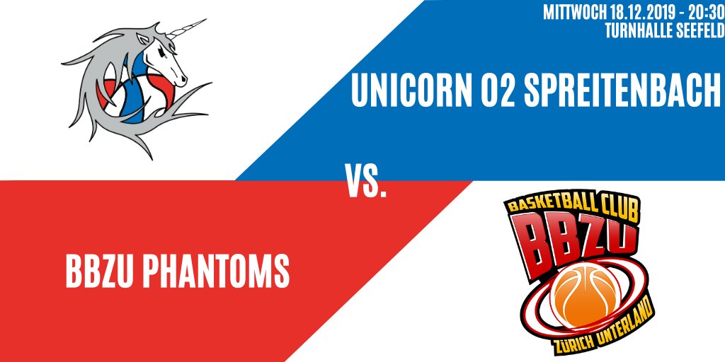 unicorn02basket's tweet photo. 📢 LETZTES HEIMSPIEL 2019 AM KOMMENDEN MITTWOCH❗❗❗❗

🆚 BBZU Phantoms
🏟️ Turnhalle Seefeld
📅 18.12.2019
🕒 20:30

#unicorn #basketball #spreitenbach #limmattal #bbzu #phantoms #probasket #homegame #LetsGo #GameTime https://t.co/wTM9wL8i0a