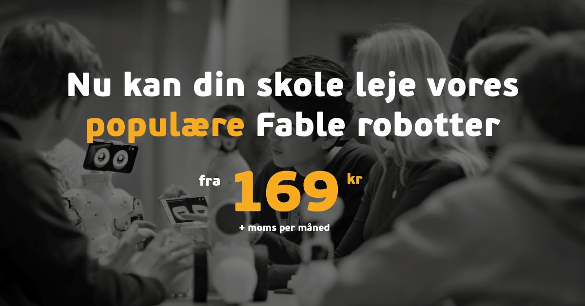 ShapeRobotics's tweet image. 🇩🇰Robot for 169 kroner om måneden!
NYHED – nu kan du tegne abonnement på en Fable-robot. Kontakt os og lad os finde en løsning, som passer til jeres behov. Kontakt os: sales@shaperobotics.com
#ShapeRobotics #FableRobot #STEMeducation #eduTech #STEMskills #ModularRobot