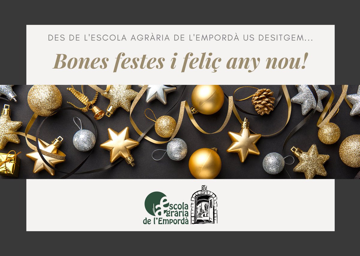 eaemporda's tweet image. Des de l'#EAEmpordà us desitgem un #BonNadal i un feliç any nou! Aquest 2019, hem realitzat un total de 41 cursos, 41 jornades #PATT2019 i hem posat en marxa nous canals de comunicació, com el Twitter i l'Instagram. Moltes gràcies a tots i bones festes! 🎄🎁