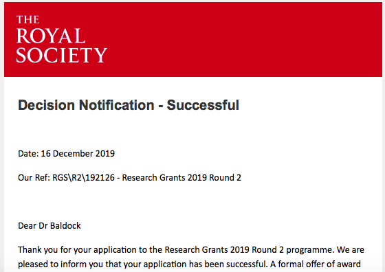 OMG! I've just been notified that the @royalsociety are funding my #research project into toxicity of fluoroquinolone antibiotics - my first independent lab funding! #RSgrants @solentuni @SolentResearch. I've been pacing for about 20 minutes now.