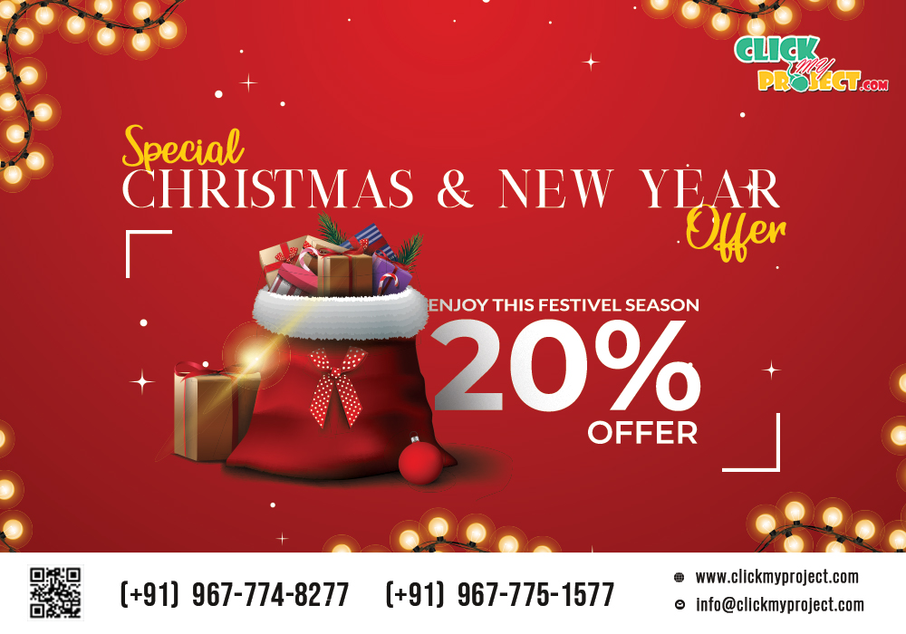 ClickMyProject's tweet image. Utilize this offer and make your Christmas bright...
Merry Christmas and Happy New Year!!!
Visit: clickmyproject.com to view our projects...
#clickmyproject #projectswithsourcecode #finalyearprojects #onlineprojects #buyprojects #projectsonalldomains #christmasoffer