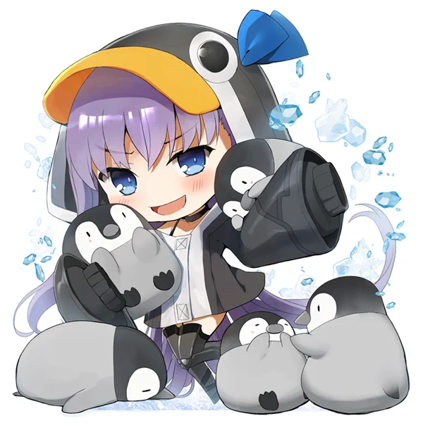 水着メルトちゃんとペンギン 