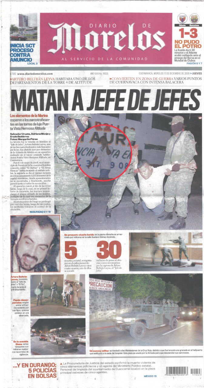 Salvador Urueta on Twitter "Hace 10 años, Arturo Beltrán Leyva 