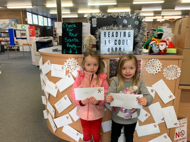 EDLC_Culture's tweet photo. Estelle and Astrid visited #MilngavieLibrary this weekend to collect some important mail from Santa! Christmas activities don't have to be expensive - pop into your local EDLC Library for some free festive fun 🎅 https://t.co/iFVraJmeeZ