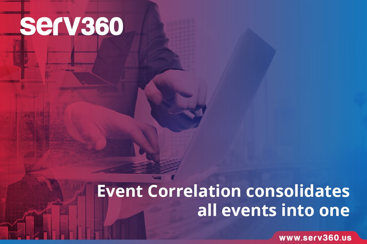 Serv_360's tweet photo. In today’s interconnected world, time management is critical. Serv360’s event correlation feature consolidates all events into one based on customizable busines logics, boosting the efficient use of staff time &amp; skills. https://t.co/rninXINDp7 https://t.co/ezPfcuVpTe