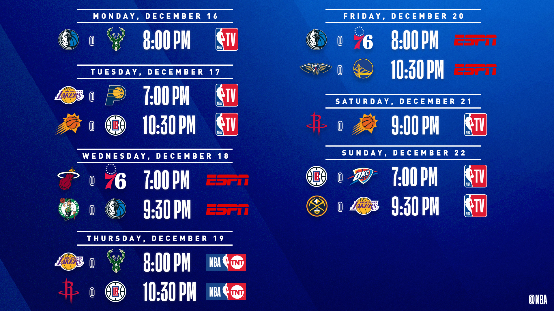 Nba schedule 2024 this week