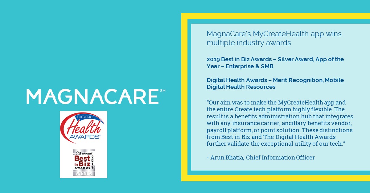 MagnaCare's tweet image. The holidays came early for us this year…not one but two award honors for our mobile app! Congrats to our deserving dev team! #magnacaremobiletechnology #createtechnology #digitalhealthawards #bestinbiz bit.ly/2rTGey5 @BestinBizAwards @DHealthAwards