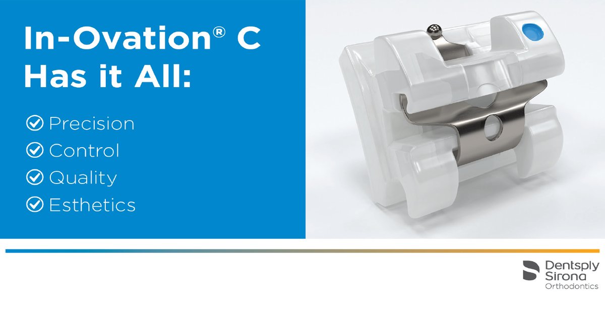 DS_Ortho's tweet photo. Give your patients superb results with enhanced esthetics. In-Ovation® C provides you with the ability to start and effectively finish your treatment in one, simple system. The solution is clear! Choose high-esthetic In-Ovation C Ceramic Brackets for your patients. https://t.co/4mGuAuKdeh