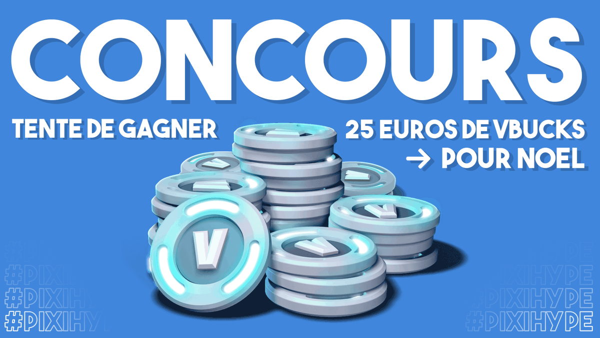 Pixi_off's tweet photo. 🎁#concours #Noel🎁

🔹Tente de gagner 25 euros de vBucks pour noël !

🔹Pour participer RT + Follow @Pixi_off &amp; @Dimnt_ !

🔹Tirage au sort le 25.12.19 ! (à Noël)

#FortniteChapter2 #fortnite #pixihype #vbucks #giveaway https://t.co/ZIhEvNTFI7