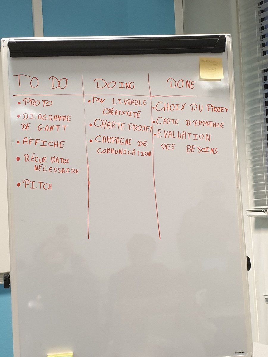 garageweek's tweet photo. Le kanban de notre projet #Garageweek https://t.co/Mg27ZI3l45