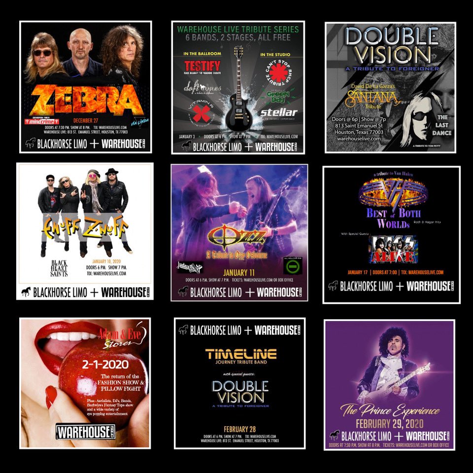 Jetspeedjohn's tweet photo. A few up and coming shows at Warehouse Live for January and February 2020.
Tickets are on sale now at https://t.co/F587GVToQC https://t.co/SHLcpiIP7T