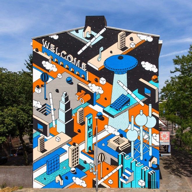 lovestreetart22's tweet photo. “Welcome to the Future” by Johan Moorman, Eindhoven (Photo by Artist) #StreetArt #JohanMoorman #Eindhoven https://t.co/QwIACyFVNr