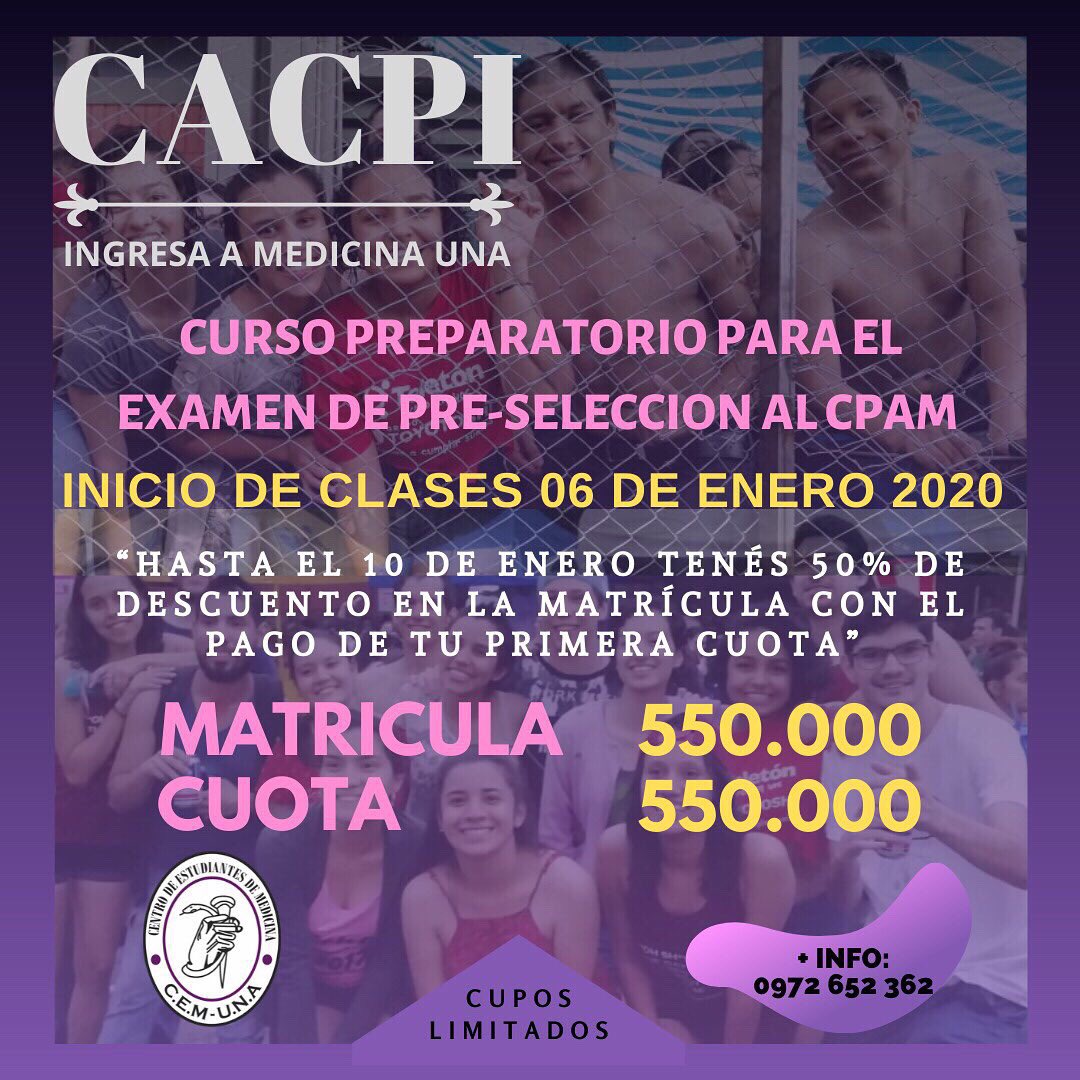 cemunaPY's tweet photo. Inscripciones abiertas #CACPI #MedUNA https://t.co/48ZmLl3Kgd