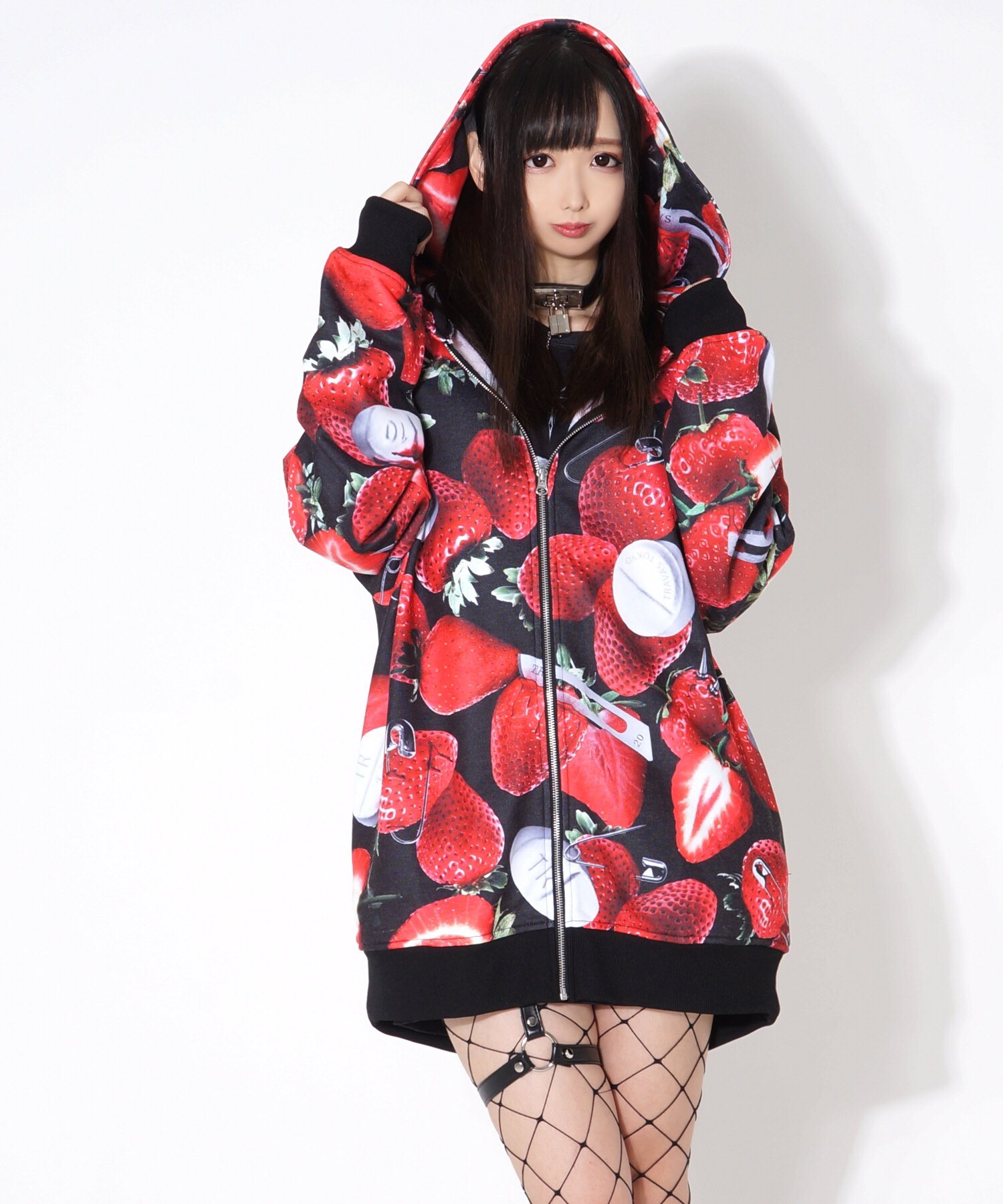 TRAVAS TOKYO Tablet berry zip hoodie TRAVAS TOKYO Tablet berry zip hoodie