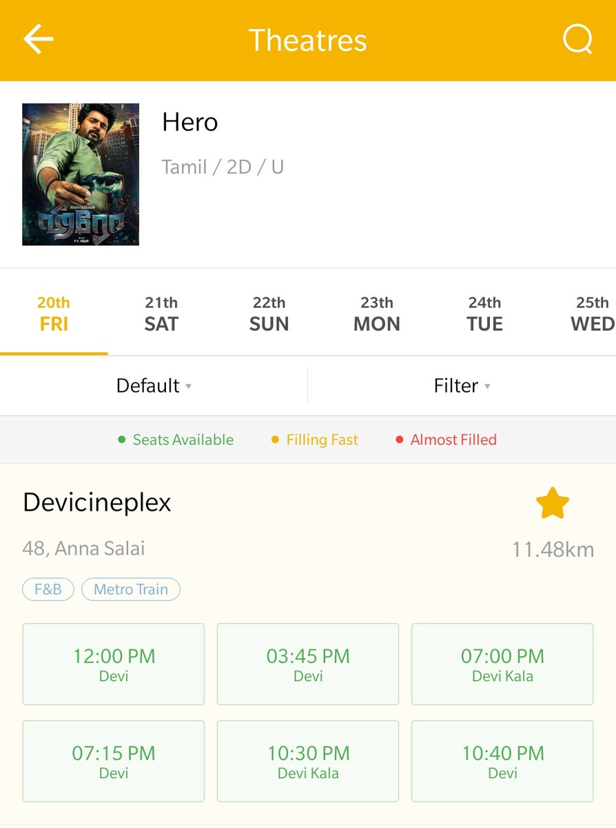 vimalraj9524's tweet photo. #Hero Booking Opened In #DeviCineplex Mount Road 🤗🥳😍🤩 Book Now 😍
#4DaysToGoForHero
@Siva_Kartikeyan @kjr_studios @Psmithran @kalyanipriyan
@AllIndiaSKFC
https://t.co/rAhHCi3WRh
@TicketNew https://t.co/QN4r2GmYjK