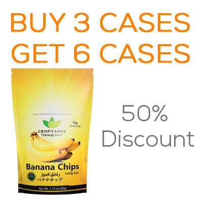 #OFFER Order 3 cases of the best ever banana chips via the Fine Food Angel and <a href="/crispifarms/">Crispifarms</a> will send out 6 cases - a 50% discount.