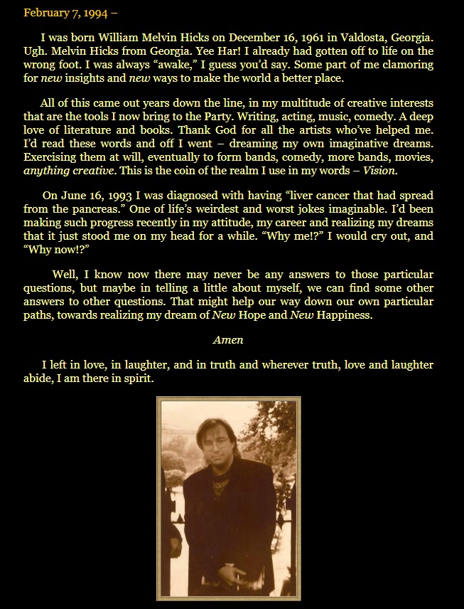 Happy Birthday in heaven Bill Hicks. You\re missed. 