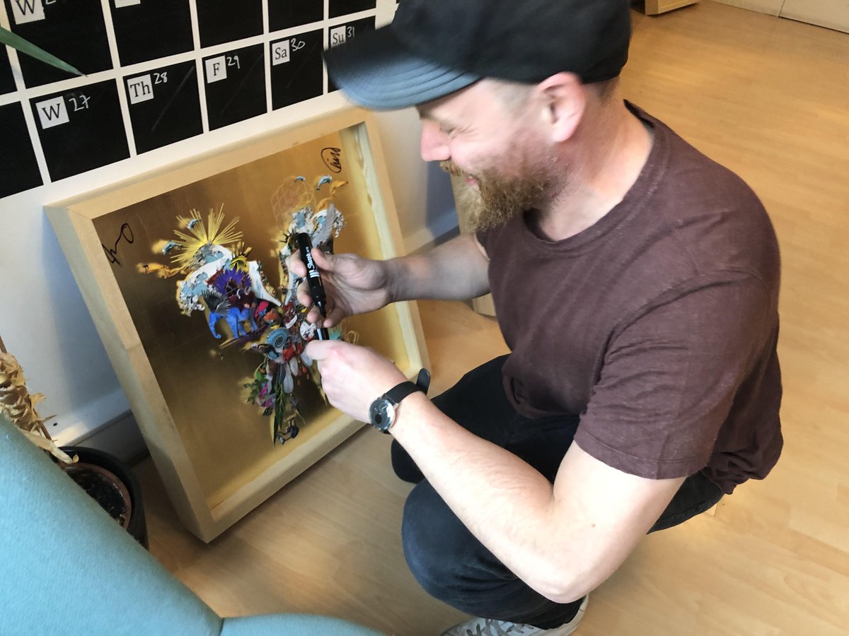 #Butterfly
by Kristjana S Williams
Handcut collage
72 x 72 cm (28 x 28")
Limited edition of 25
Hand signed by all members of #Coldplay
£5,000 (+ VAT if in EU)
$6,700

All proceeds go to disadvantaged children in London.

Buy this artwork by emailing: fraser@albumartists.co.uk