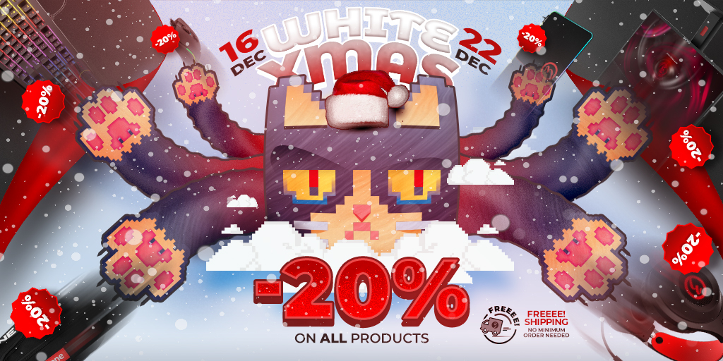 Xmas is even happier.
Free shipping and 20% discount on all products.
ozonegaming.com