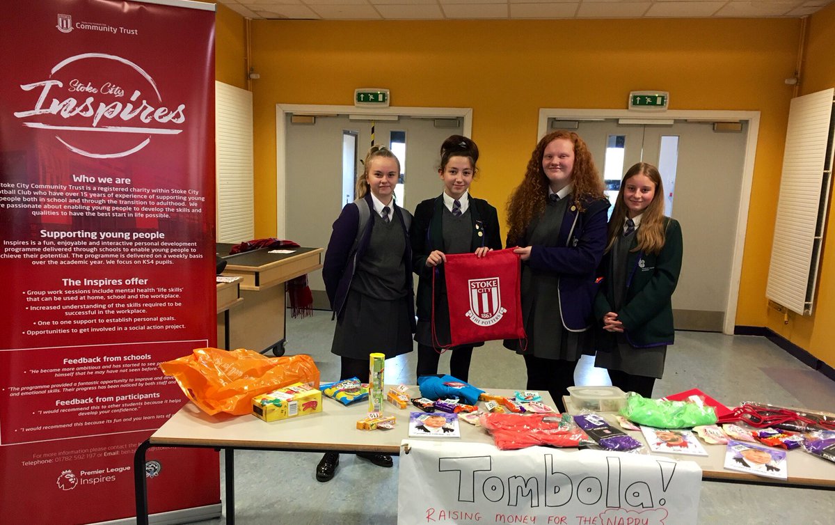 Our Premier League Inspires group from Thistley Hough Academy are running a tombola today in support of <a href="/nappylady/">TheNappyProject</a> as part of their social action project #PLInspires <a href="/PLCommunities/">Premier League Communities</a>